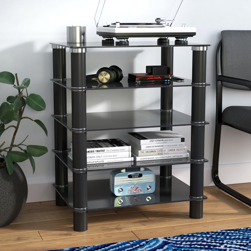 Ebern Designs Glass Audio Rack & Reviews Wayfair